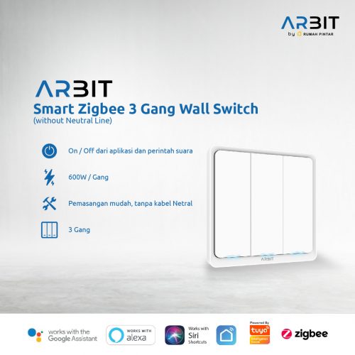 Smart Switch 3 Gang Saklar 3 Cetekan
