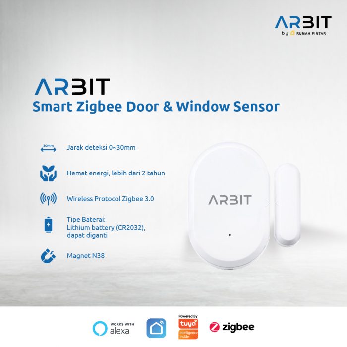 ARBIT Smart Zigbee Door Window Sensor Sensor Pintu Jendela