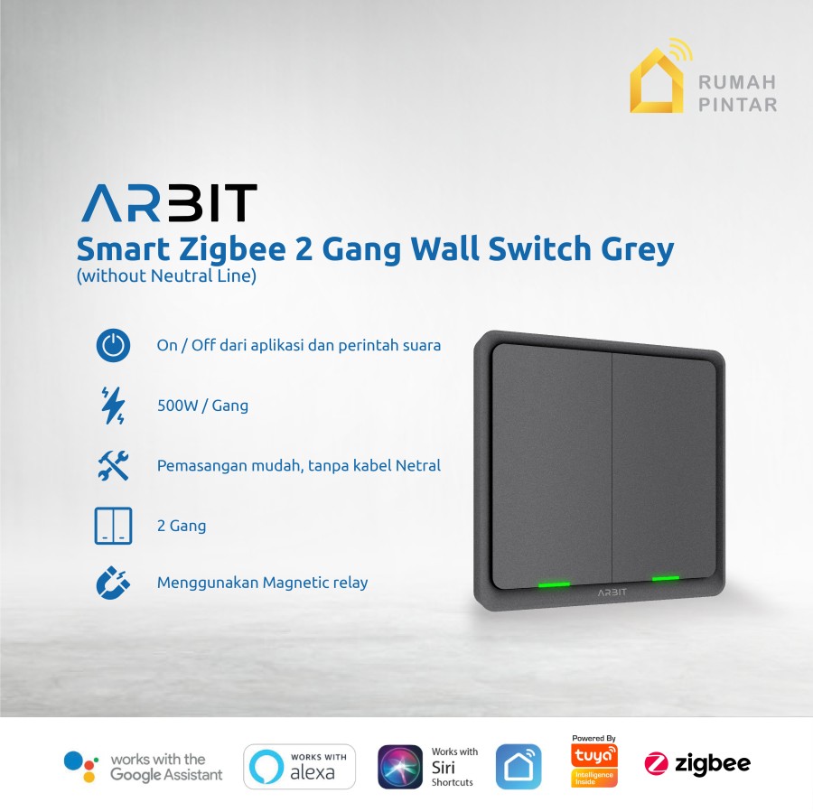 ARBIT Zigbee Wall Switch - Grey - Image 3