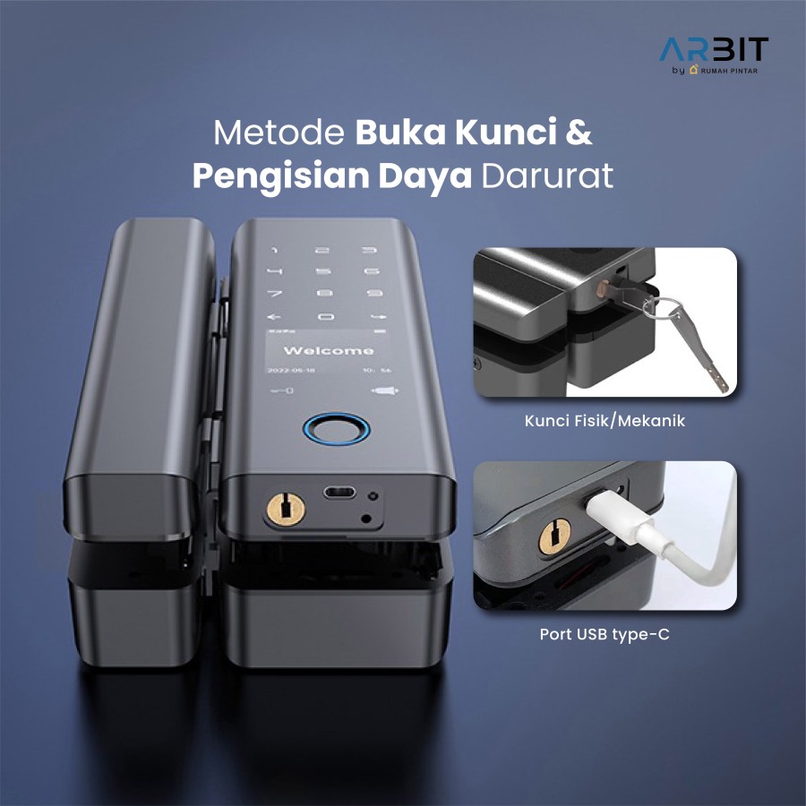 ARBIT WiFi Door Lock without Handle - Glass | Non-Glass - Image 7