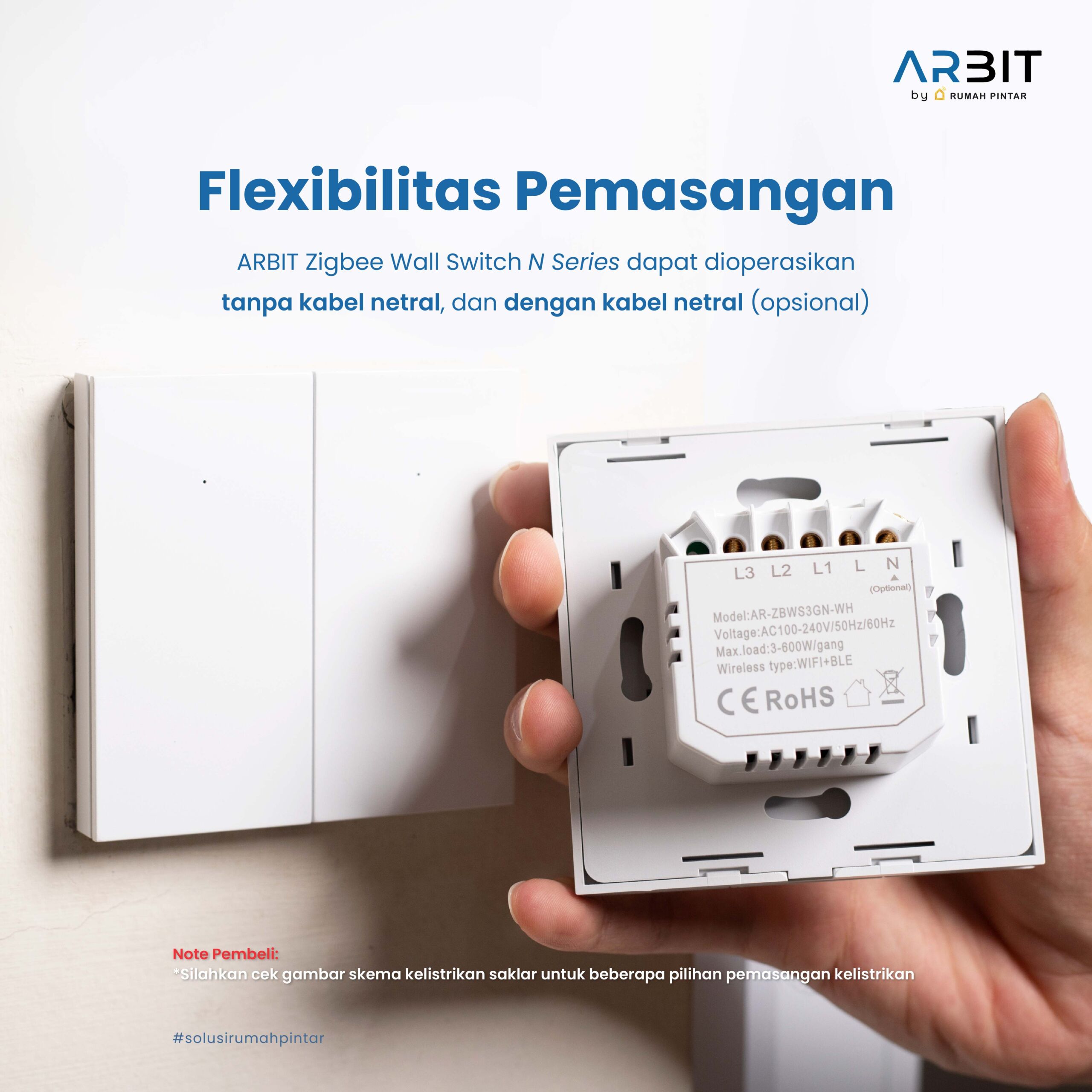 ARBIT Zigbee Wall Switch N Series - Black - Image 8