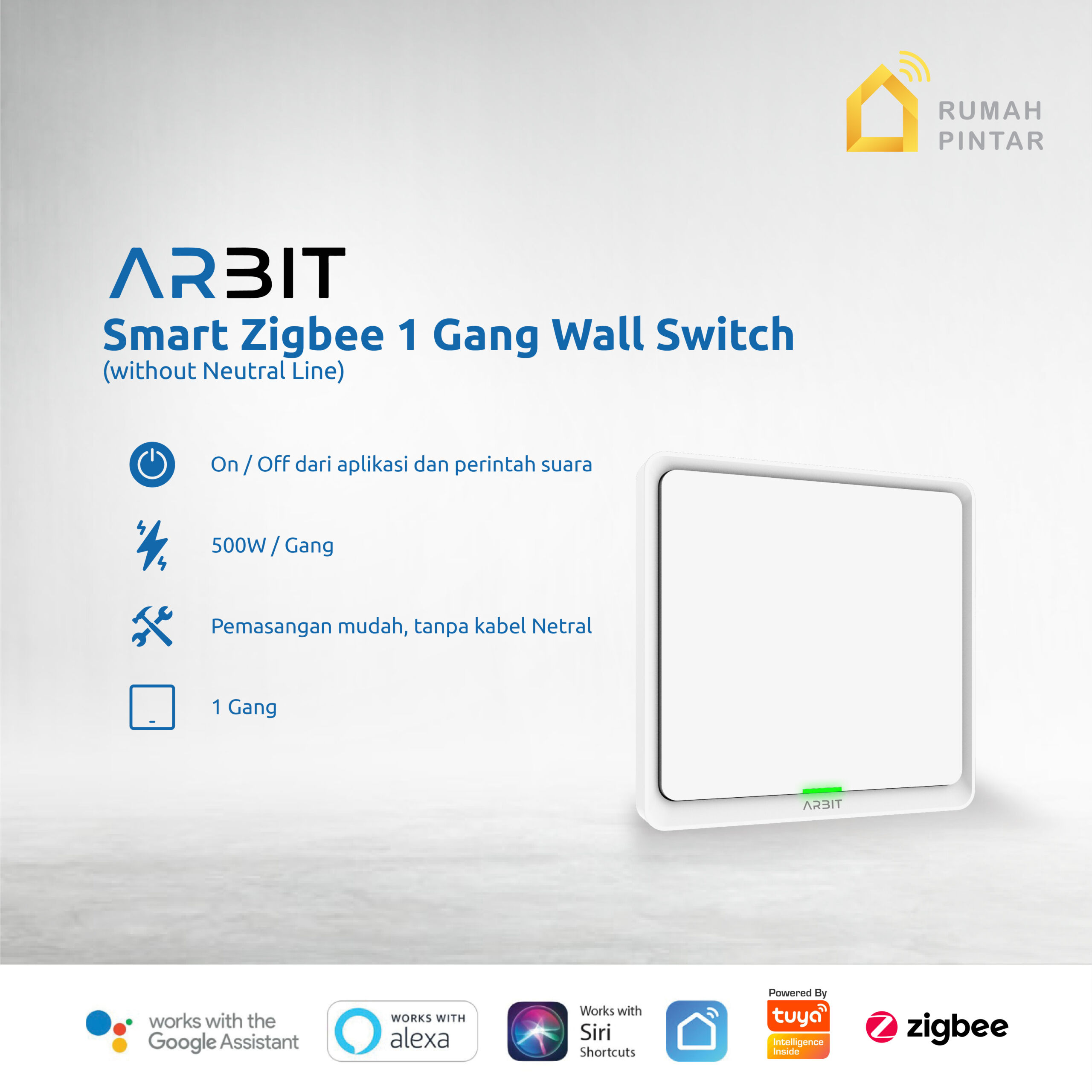 ARBIT Zigbee Wall Switch - White - Image 2