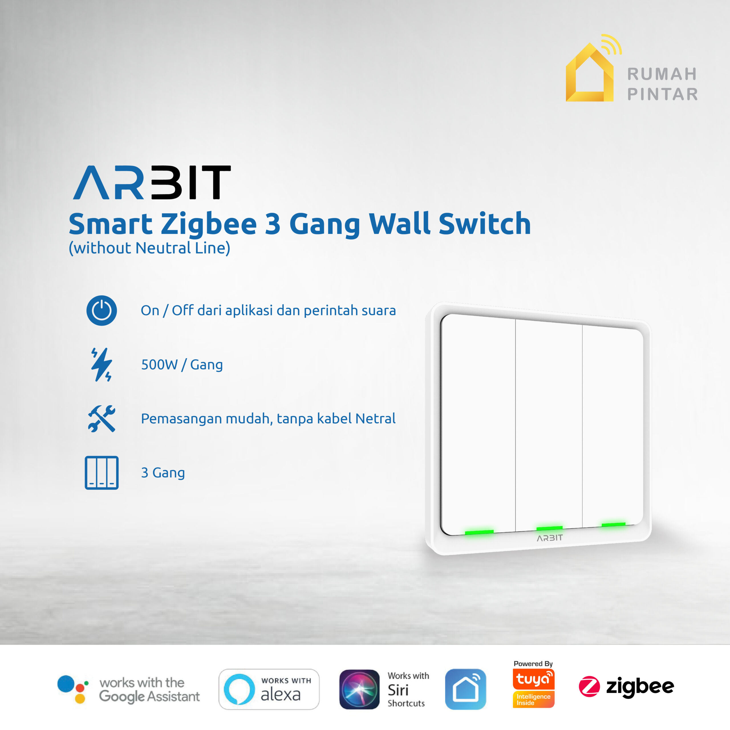 ARBIT Zigbee Wall Switch - White - Image 4