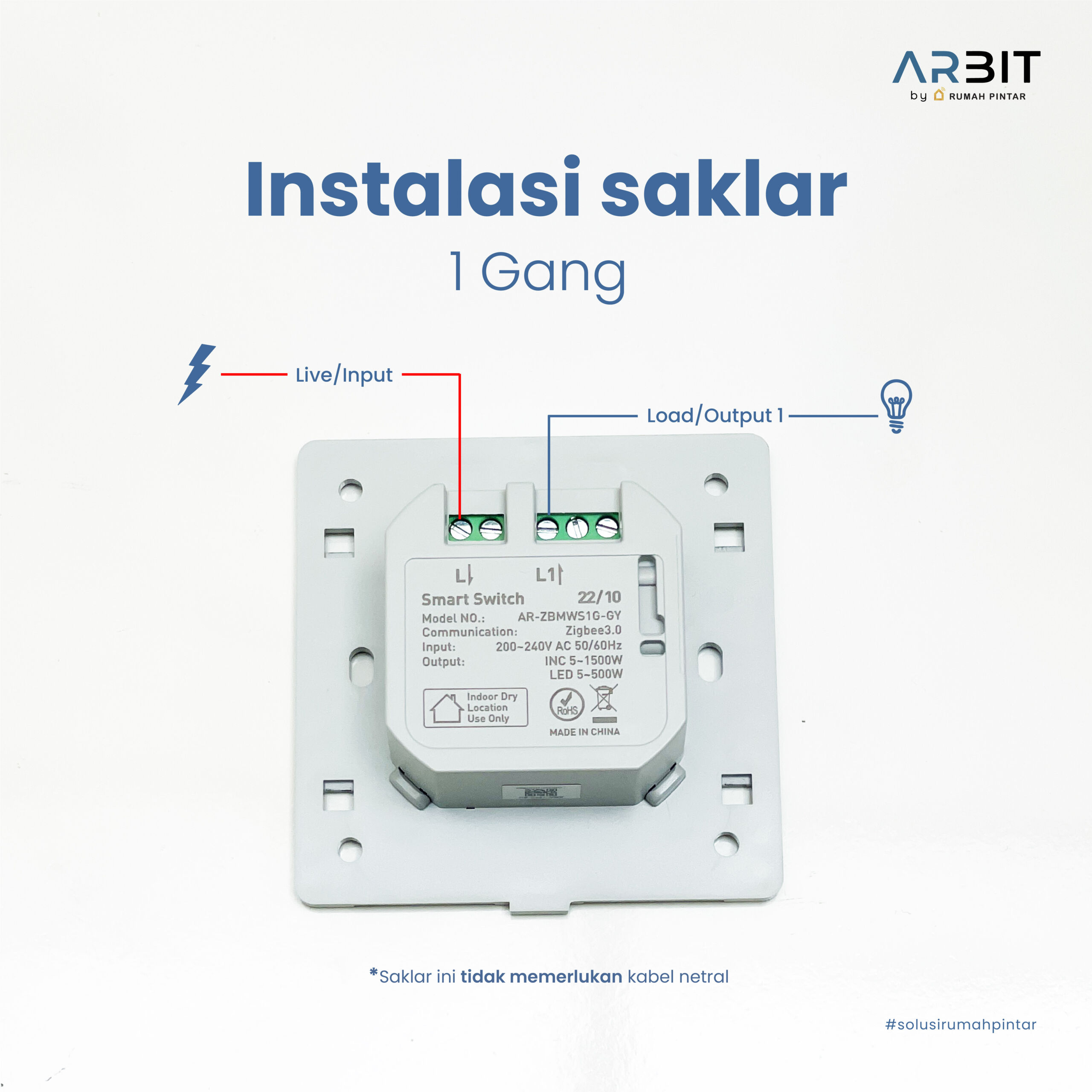 ARBIT Zigbee Wall Switch - White - Image 7
