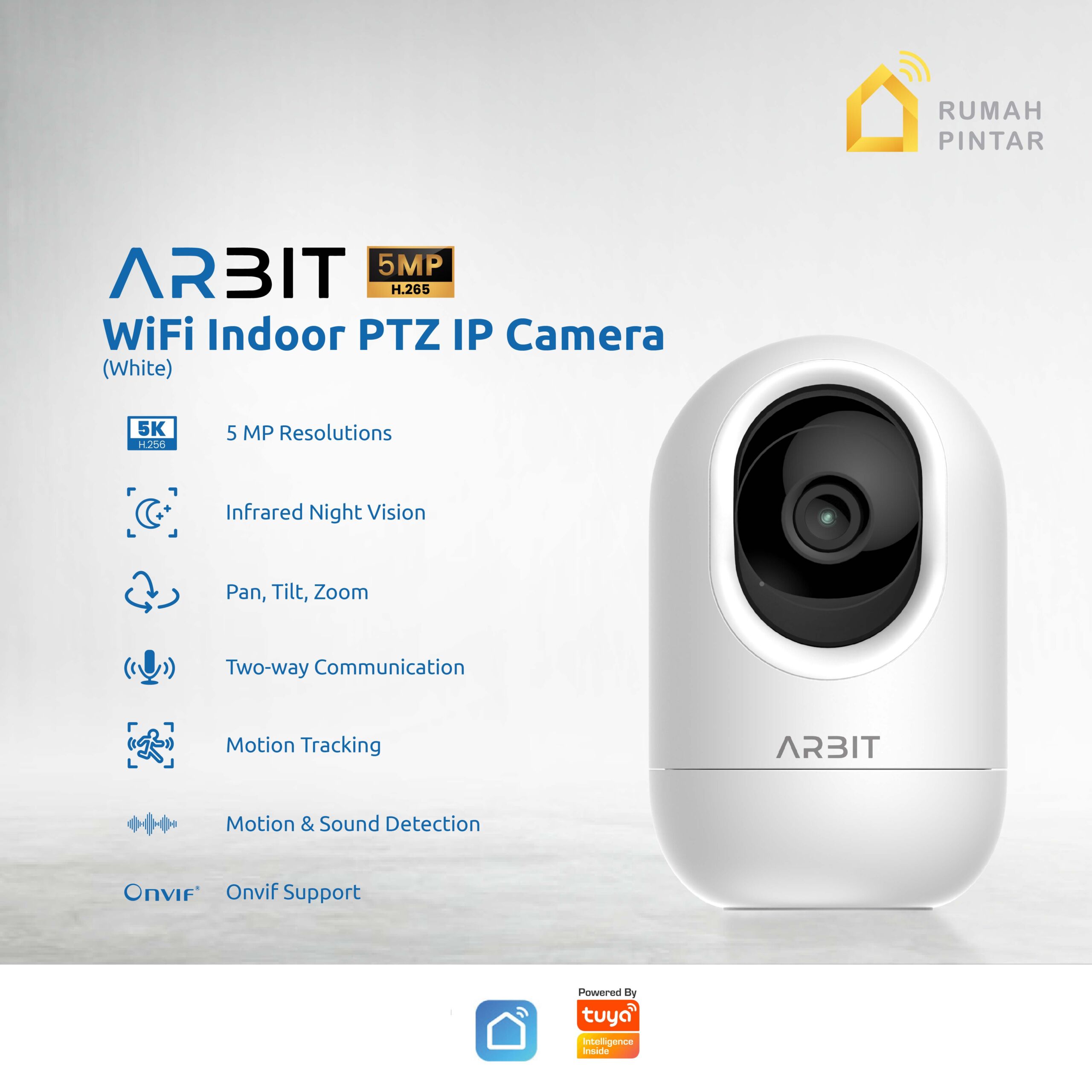 ARBIT White Indoor PTZ IP Camera (White) - Image 2