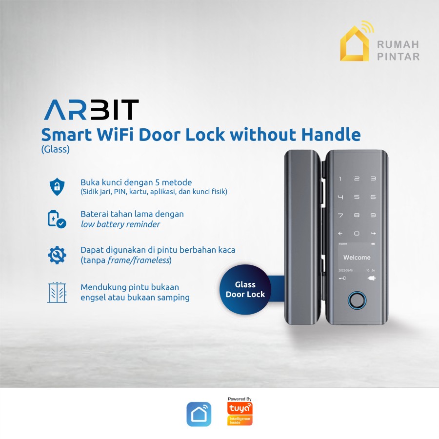ARBIT WiFi Door Lock without Handle - Glass | Non-Glass - Image 3