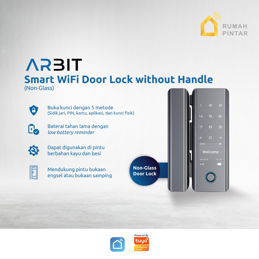 ARBIT WiFi Door Lock without Handle - Glass | Non-Glass - Image 2