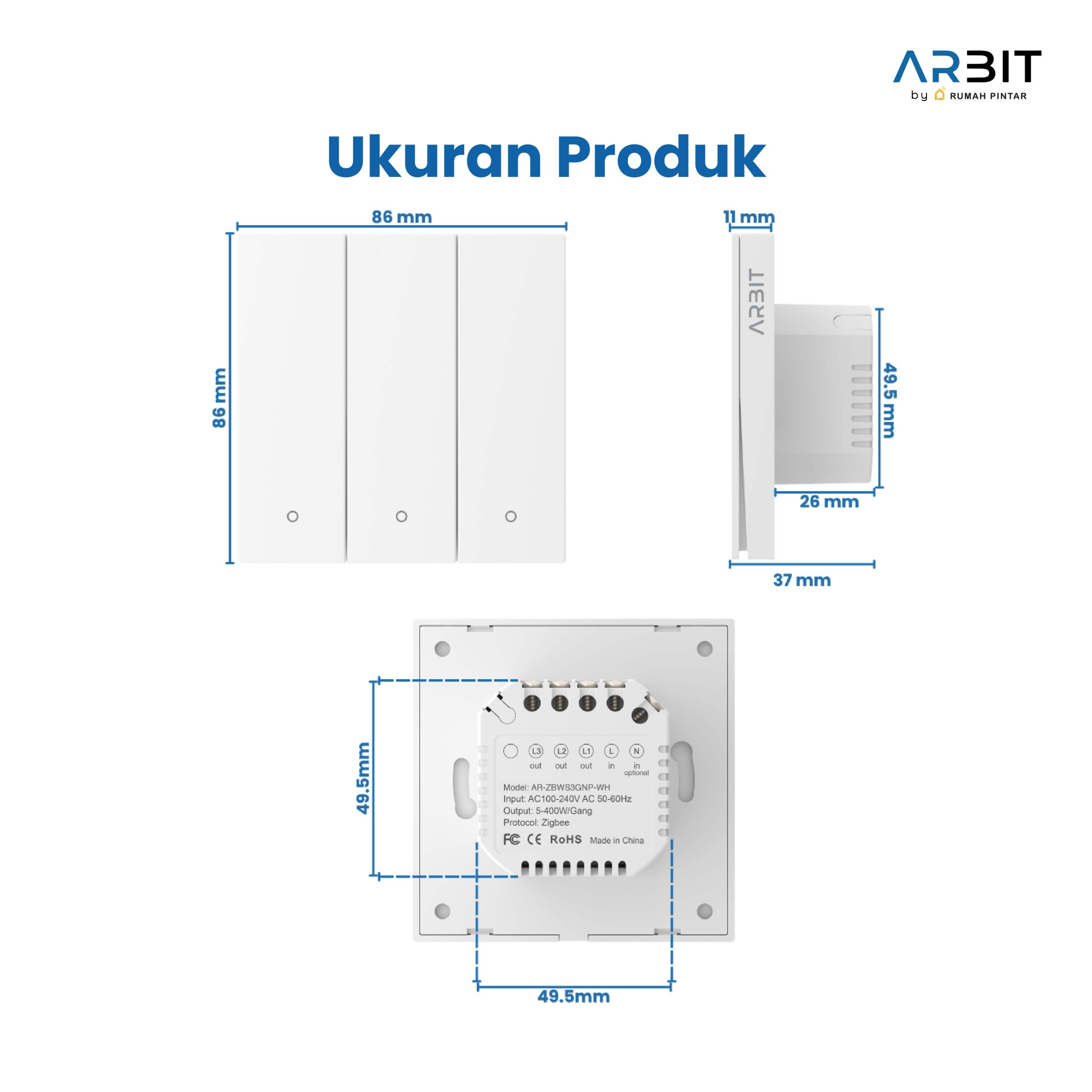 ARBIT Zigbee Wall Switch N Pro Series - Black - Image 8